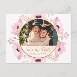 De Waterverf van de lente Pinks Floral bewaart de  Aankondigingskaart