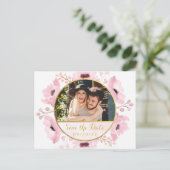 De Waterverf van de lente Pinks Floral bewaart de  Aankondigingskaart (Staand voorkant)