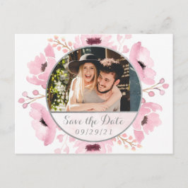 De Waterverf van de lente Pinks Floral bewaart de  Aankondigingskaart