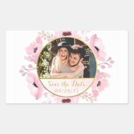 De Waterverf van de lente Pinks Floral bewaart de Rechthoekige Sticker