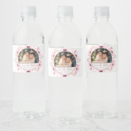 De Waterverf van de lente Pinks Floral bewaart de  Waterfles Etiket