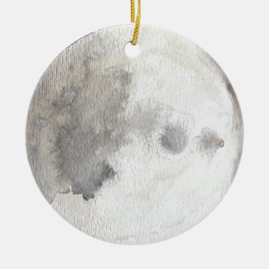 De Waterverf van de Moon Planet Keramisch Ornament (Voorkant)