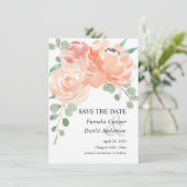 De Waterverf van de peach de Foto sparen de Kaart  (Staand voorkant)