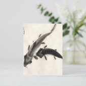 De Waterverf van de Vissen van Koi Briefkaart (Staand voorkant)