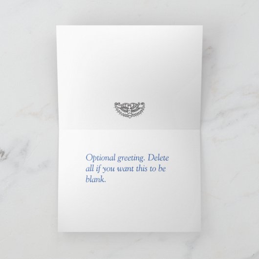 De Waterverf van de vlinder (blauw/manuscript) Bedankkaart (Binnen)