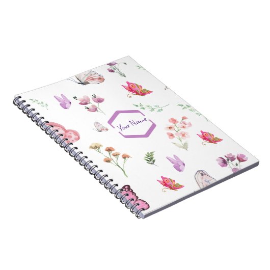 De Waterverf van de vlinder die u kunt aanpassen Notitieboek (Rechterzijde)