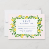 De Waterverf van de zomer Lemons en het Berichten  RSVP Kaartje (Voorkant)