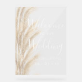 De waterverf van de zomerpampas is welkom acryl bord (Voorkant)