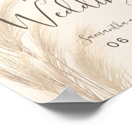 De waterverf van de zomerpampas is welkom poster (Hoek)