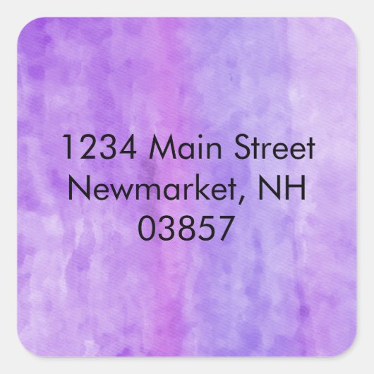 De Waterverf van het Adres van de terugkeer stroom Vierkante Sticker (Voorkant)