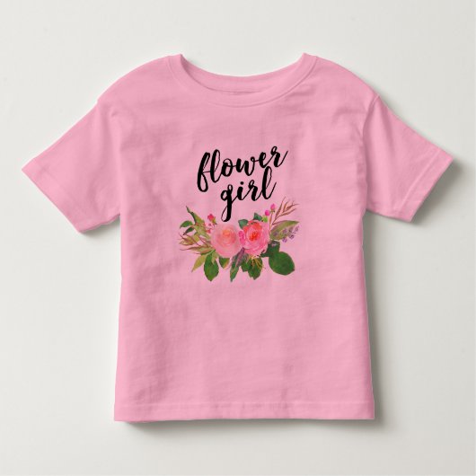 de waterverf van het bloemmeisje bloemen kinder shirts (Voorkant)
