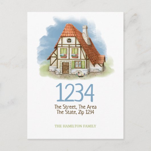 De Waterverf van het Huis van de katoen hebben wij Aankondigingskaart (Voorkant)