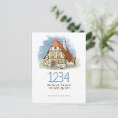 De Waterverf van het Huis van de katoen hebben wij Aankondigingskaart (Staand voorkant)