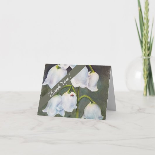 De Waterverf van het lelietje-van-dalen Bloemen Bedankkaart (Voorkant)