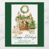 De Waterverf van het Manuscript van de Inkt van de Wijn Etiket (Enkel label)