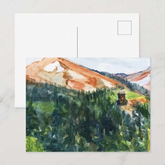 De Waterverf van het mijnbouwdistrict van Red Moun Briefkaart (Voorkant / Achterkant)