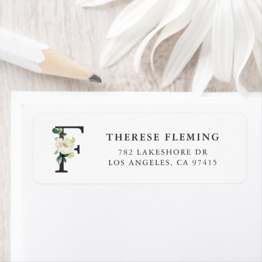 De Waterverf van het Monogram van de brief F Etiket (Insitu)