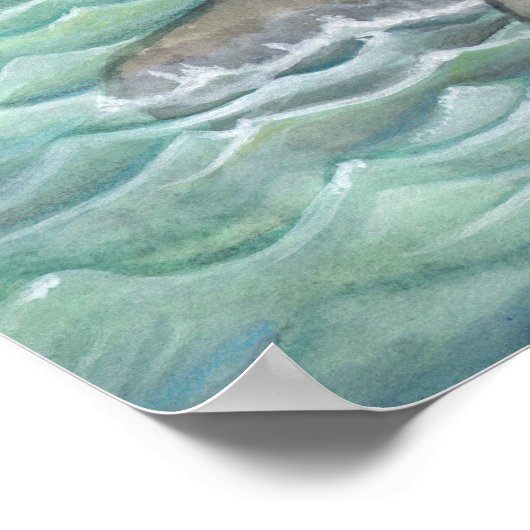 De Waterverf van het pastel Zee Mermaid Fantasy Poster (Hoek)