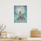 De Waterverf van het pastel Zee Mermaid Fantasy Poster (Keuken)