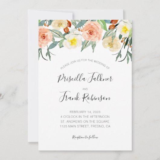 De Waterverf van het perzikje drijft allen in één  Kaart (Voorkant)