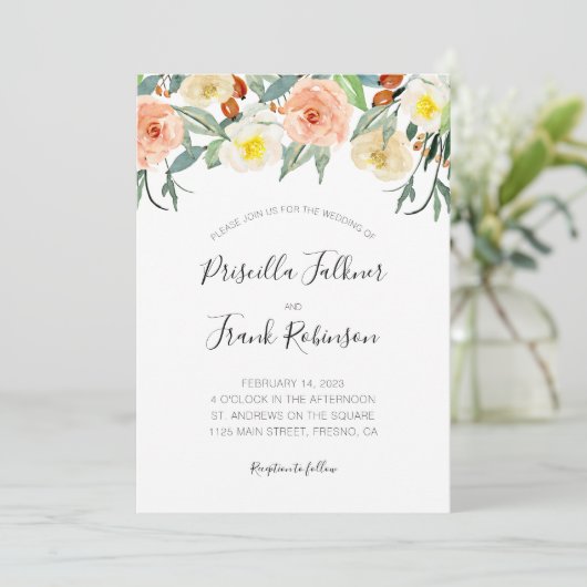 De Waterverf van het perzikje drijft allen in één  Kaart (Staand voorkant)