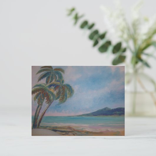 De waterverf van het strand door De Kaarten en de (Staand voorkant)