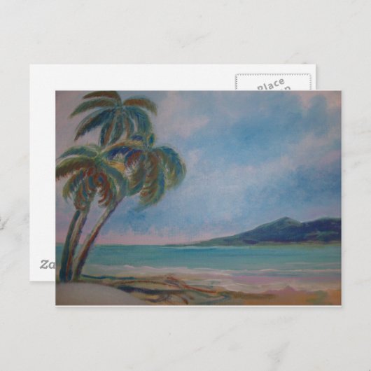 De waterverf van het strand door De Kaarten en de (Voorkant / Achterkant)