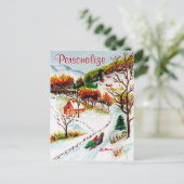 De Waterverf van Kerstmis van de Berg van de Rit Feestdagenkaart (Staand voorkant)