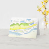 De Waterverf van Long Island Kaart (Gele Bloem)