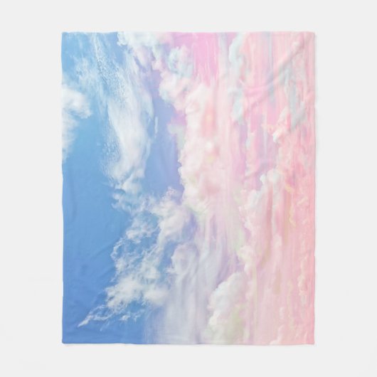 De Waterverf van Pink Clouds: Gradient Sky. Fleece Deken (Voorkant)