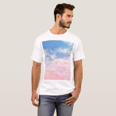 De Waterverf van Pink Clouds: Gradient Sky. T-shirt (Voorkant volledig)