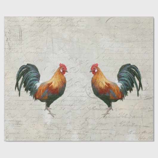 De Waterverf van Rooster Marble Script ontkoppeli Cadeaupapier (Vlak)