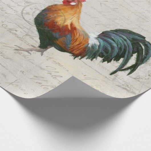 De Waterverf van Rooster Marble Script  ontkoppeli Cadeaupapier (Hoek)