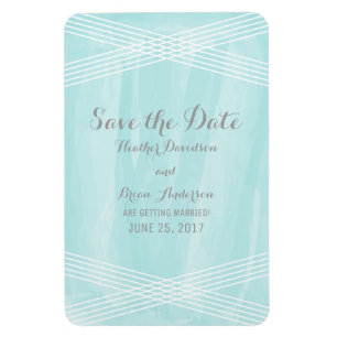 De Waterverf van Turquoise Deco sparen de Datum Magneet