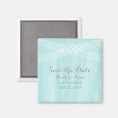 De Waterverf van Turquoise Deco sparen de Datum Magneet (Voorkant / Achterkant)