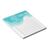 De Waterverf van Turquoise die aan-do Lijst wordt  Notitieblok (Schuin)