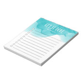 De Waterverf van Turquoise die aan-do Lijst wordt  Notitieblok (Linkerzijde)