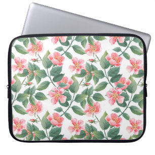 De waterverf van wilde rozen naadloos. Bloemen, l Laptop Sleeve