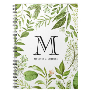 De waterverf verlaat het BloemenNotitieboekje van Notitieboek