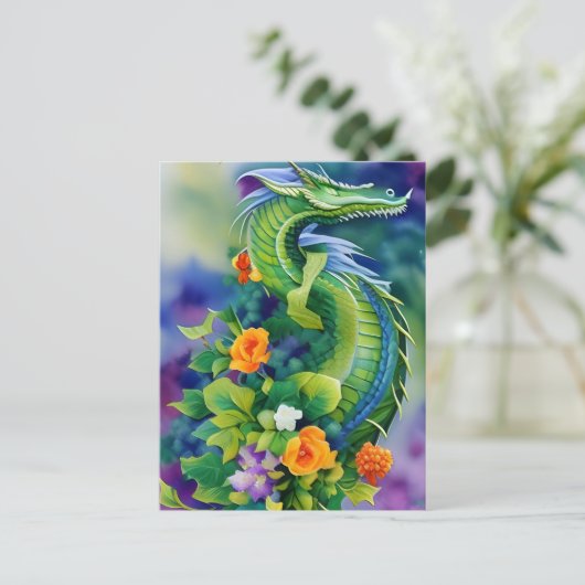 De Waterverf Vloerdraak Briefkaart (Staand voorkant)