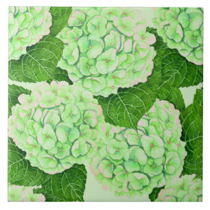 De waterverfpatroon van de hydrangea hortensia tegeltje