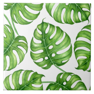 De waterverfpatroon van Monstera Tegeltje
