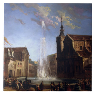 De watervoorziening van Lozoya aan de fontein van Tegeltje
