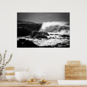 De Wave Black en White Poster (Keuken)