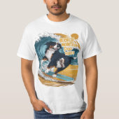 De Wave Rider Berner Mountain Dog Surfen T-shirt (Voorkant)
