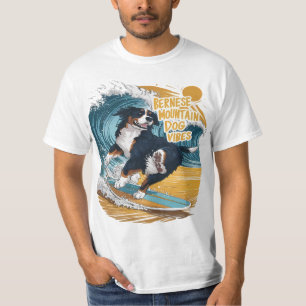 De Wave Rider Berner Mountain Dog Surfen T-shirt