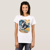 De Wave Rider Berner Mountain Dog Surfen T-shirt (Voorkant volledig)