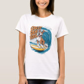 De Wave Rider Great Dane Hond Surfen T-shirt (Voorkant)