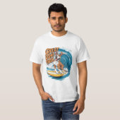 De Wave Rider Great Dane Hond Surfen T-shirt (Voorkant volledig)