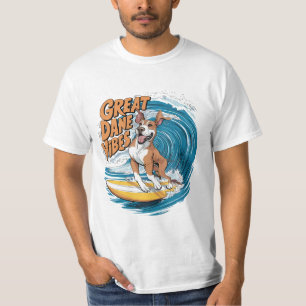 De Wave Rider Great Dane Hond Surfen T-shirt